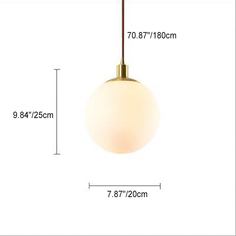 Nordic Modern Minimalist White Orb One-Light Pendant Lamp-Orizon Depot