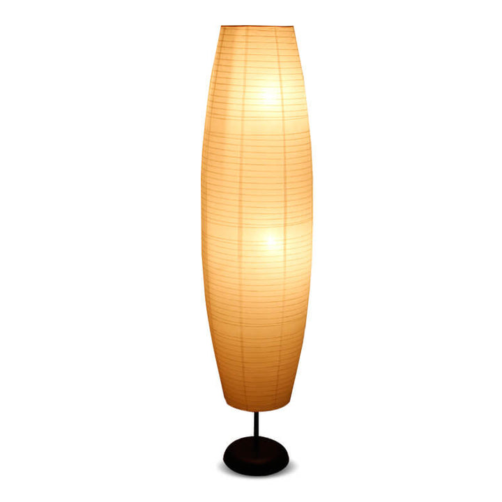 Nordic Minimalist Rice Paper Column Floor Lamp 2-Light Standing Light-Orizon Depot