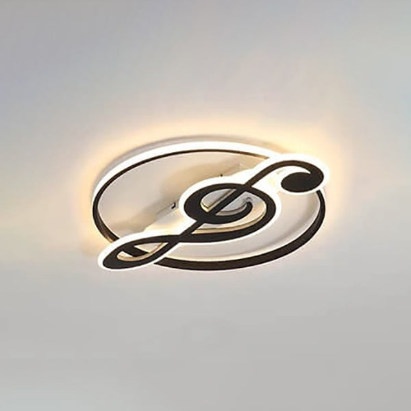 Nordic Modern Creative Music Notes Design LED Flush Mount Ceiling Lamp-Orizon Depot