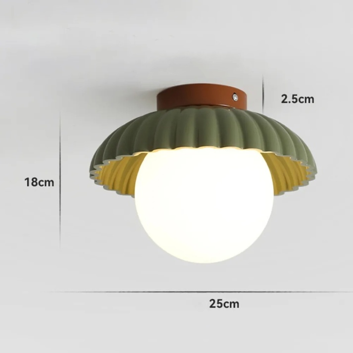 Modern Glass and Metal Flush Mount Ceiling Light for Hallways
