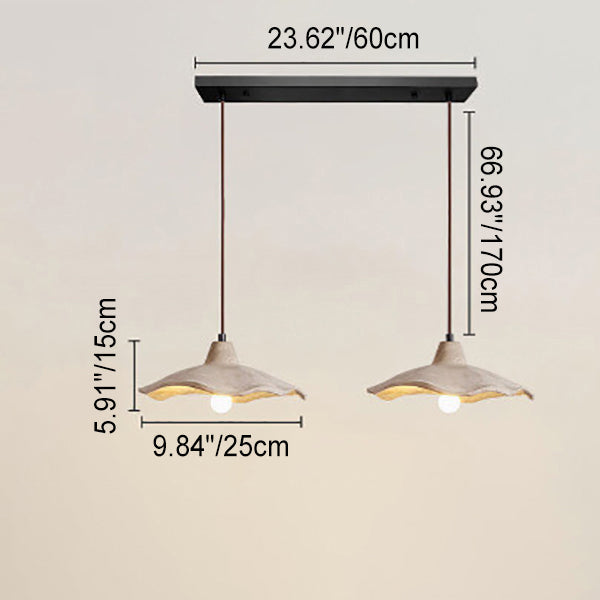 Minimalist Japanese Flower Shape Cement 1/2/3-Light Chandelier-Orizon Depot