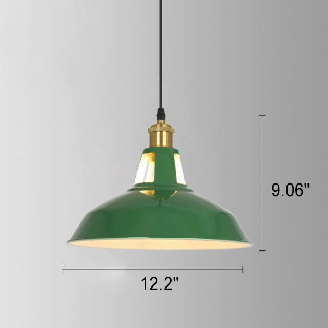 Industrial Vintage Green Iron Dome Pendant Light-Orizon Depot