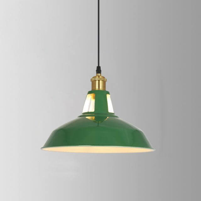 Industrial Vintage Green Iron Dome Pendant Light-Orizon Depot