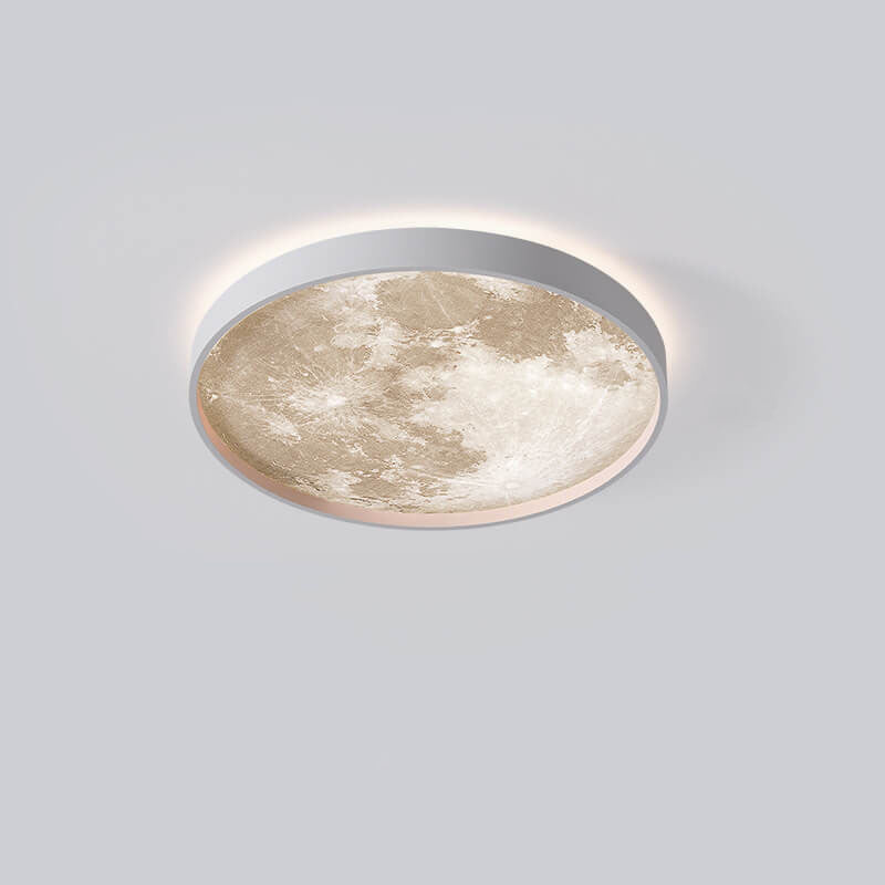 Nordic Minimalist Moon Shape Round LED Ceiling Lamp-Orizon Depot