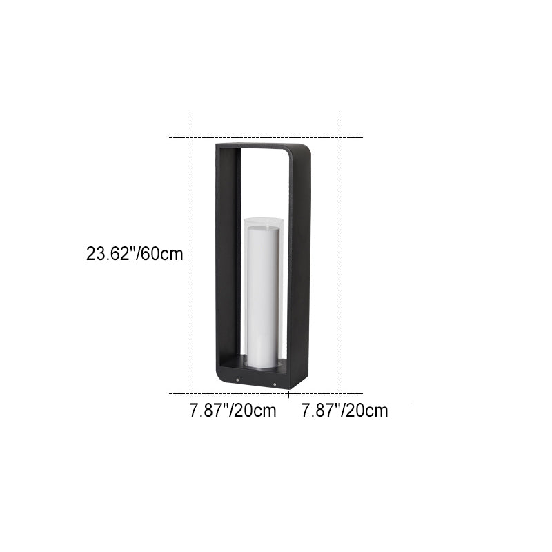 Modern Minimalist Square Frame LED Lawn Light Stainless Steel Acrylic Waterproof Design-Orizon Depot