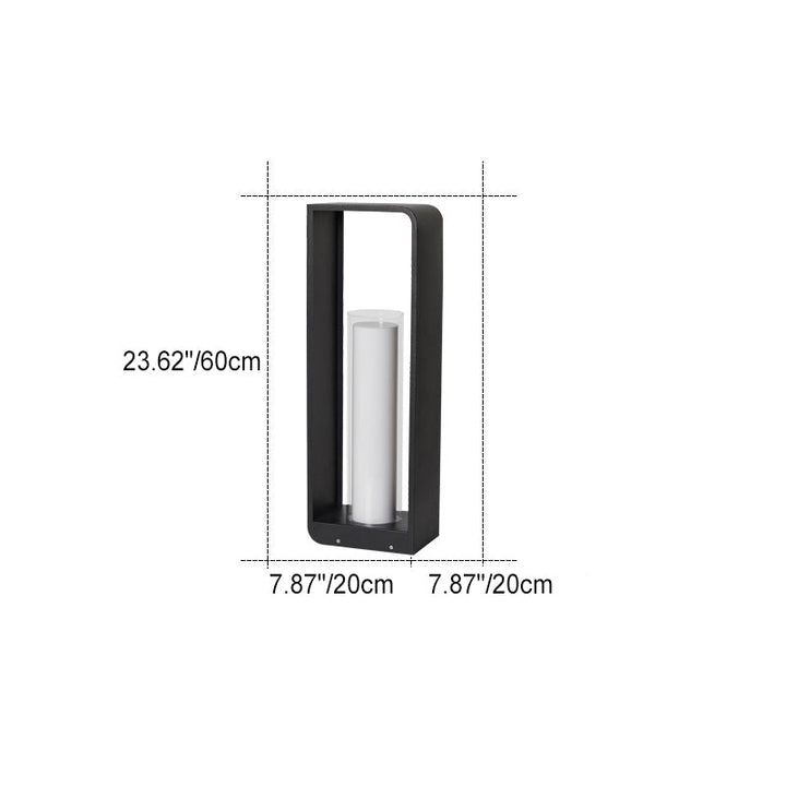 Modern Minimalist Square Frame LED Lawn Light Stainless Steel Acrylic Waterproof Design-Orizon Depot
