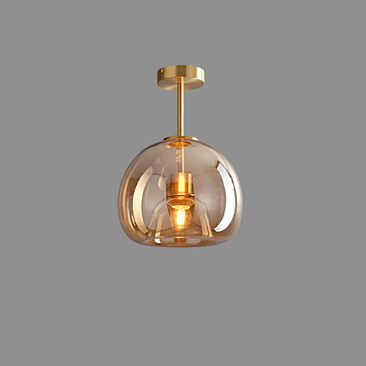 Nordic Light Luxury Round Glass Ball 1-Light Semi-Flush Mount Ceiling Lamp-Orizon Depot