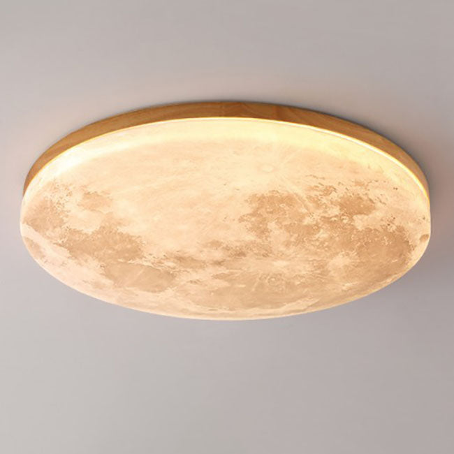 Nordic Minimalist Round Moon Design LED Flush Mount Ceiling Lamp-Orizon Depot