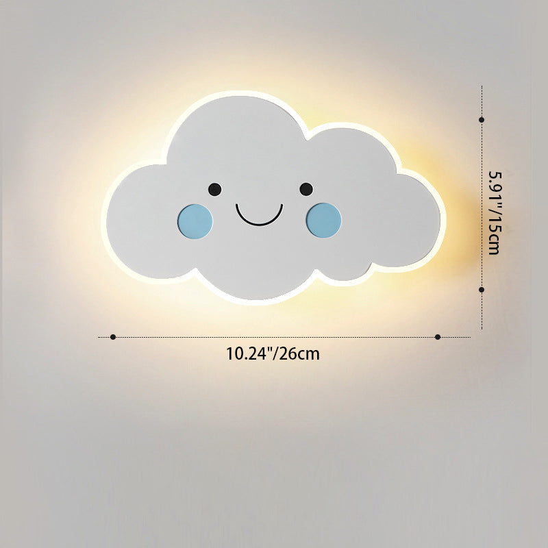 Contemporary Modern Creative Cartoon Smiley Cloud Iron Acrylic Shade LED Kids Wall Sconce Lamp-Orizon Depot