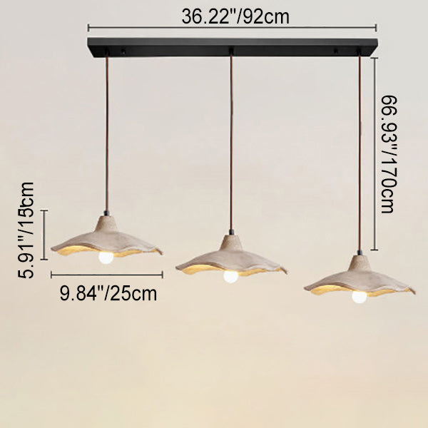 Minimalist Japanese Flower Shape Cement 1/2/3-Light Chandelier-Orizon Depot