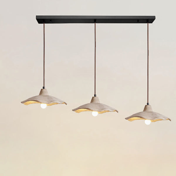 Minimalist Japanese Flower Shape Cement 1/2/3-Light Chandelier-Orizon Depot