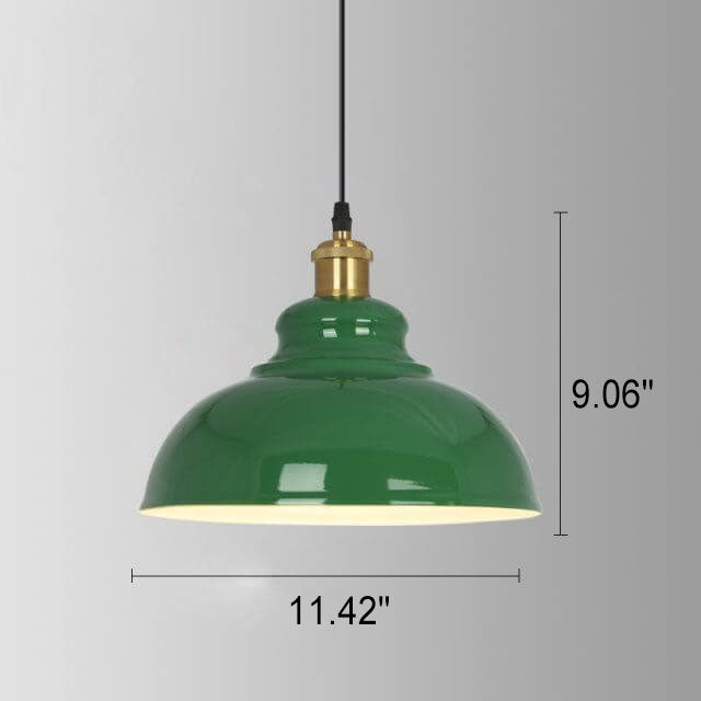 Industrial Vintage Green Iron Dome Pendant Light-Orizon Depot