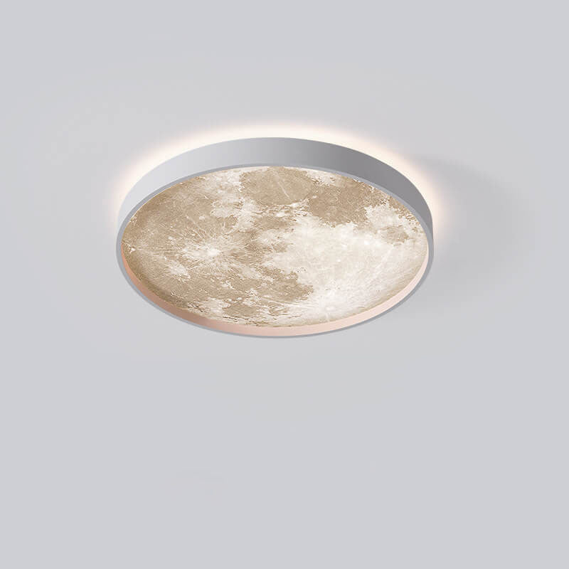 Nordic Minimalist Moon Shape Round LED Ceiling Lamp-Orizon Depot