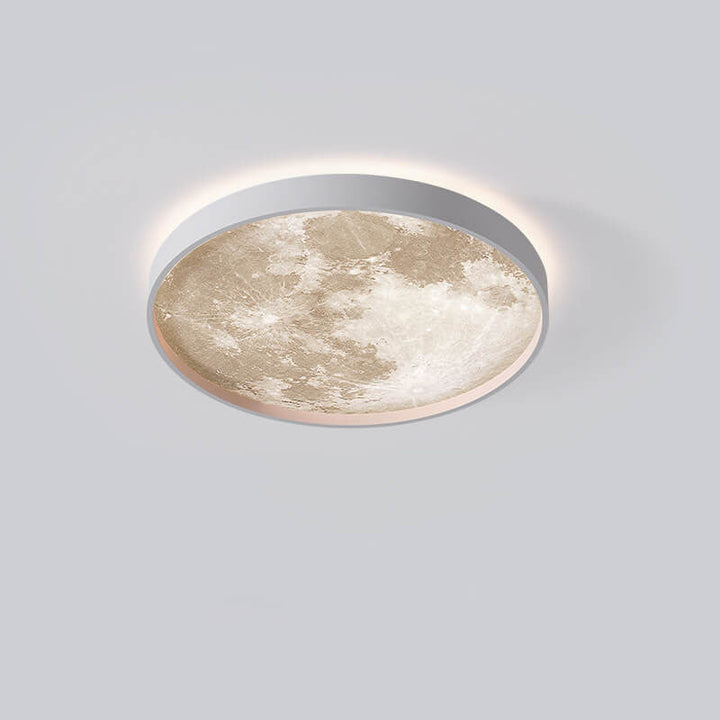 Nordic Minimalist Moon Shape Round LED Ceiling Lamp-Orizon Depot