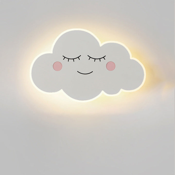 Contemporary Modern Creative Cartoon Smiley Cloud Iron Acrylic Shade LED Kids Wall Sconce Lamp-Orizon Depot