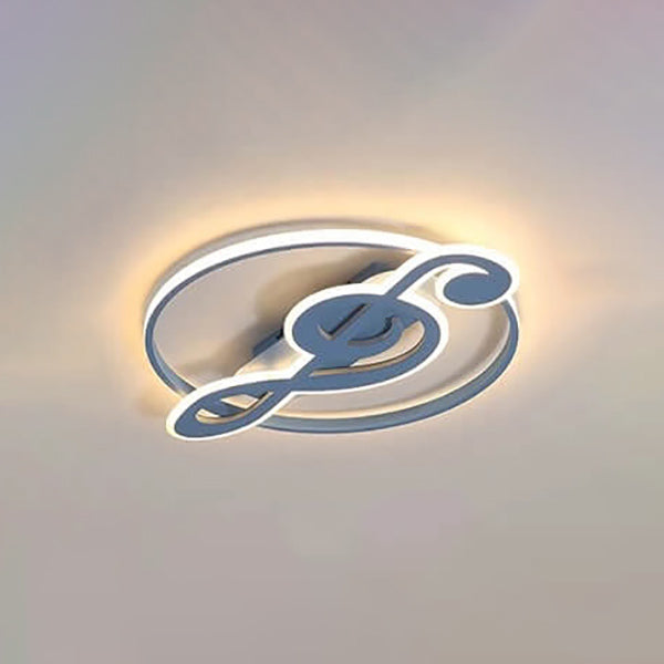 Nordic Modern Creative Music Notes Design LED Flush Mount Ceiling Lamp-Orizon Depot