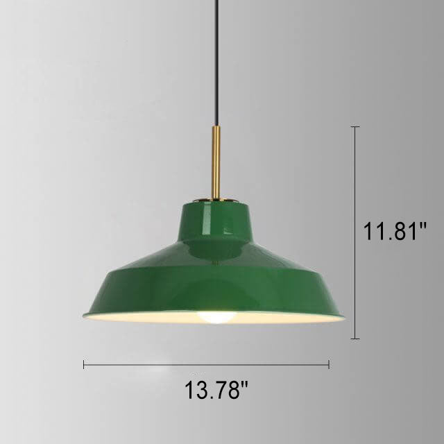 Industrial Vintage Green Iron Dome Pendant Light-Orizon Depot