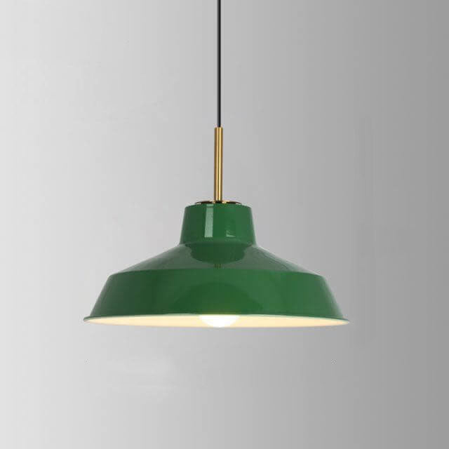 Industrial Vintage Green Iron Dome Pendant Light-Orizon Depot