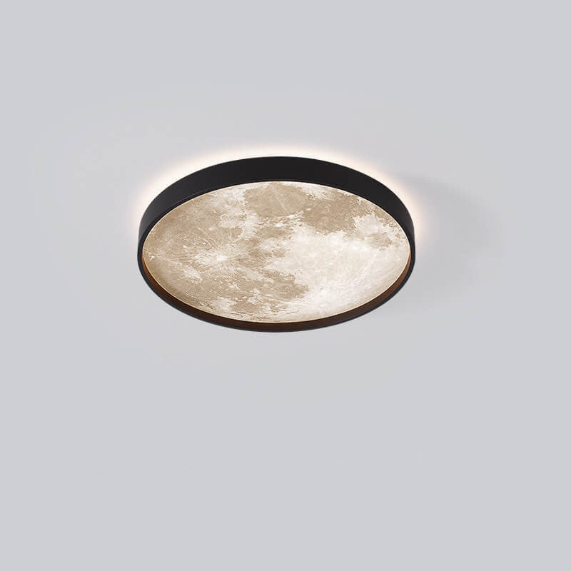 Nordic Minimalist Moon Shape Round LED Ceiling Lamp-Orizon Depot
