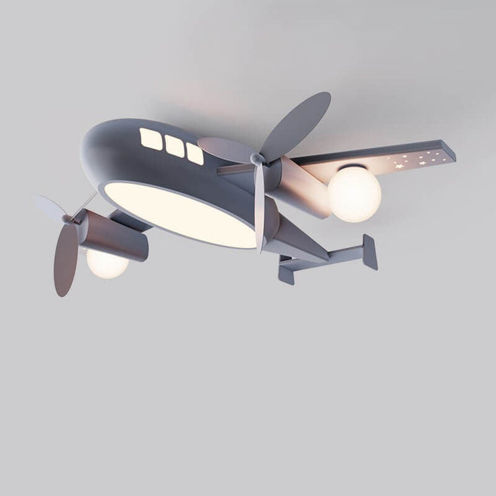 Nordic Modern Creative Kids Cartoon Wrought Iron Airplane LED Flush Mount Ceiling Lamp-Orizon Depot