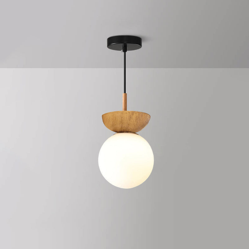Modern Minimalist Glass Iron Orb 1-Light Semi-Flush Mount Light/Pendant Lamp for Bed Room-Orizon Depot