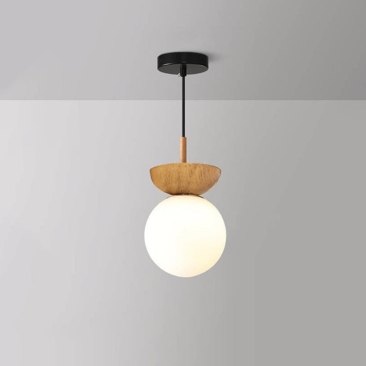 Modern Minimalist Glass Iron Orb 1-Light Semi-Flush Mount Light/Pendant Lamp for Bed Room-Orizon Depot