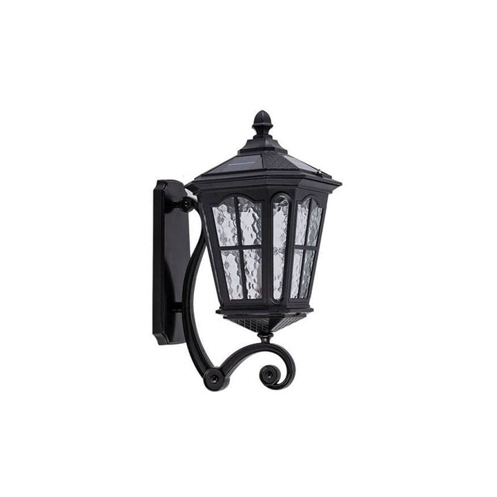 European Solar Outdoor Lantern Aluminum Glass Waterproof 1-Light Wall Sconce Lamp for Elegant Exteriors-Orizon Depot