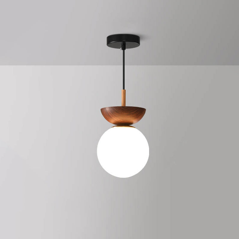 Modern Minimalist Glass Iron Orb 1-Light Semi-Flush Mount Light/Pendant Lamp for Bed Room-Orizon Depot