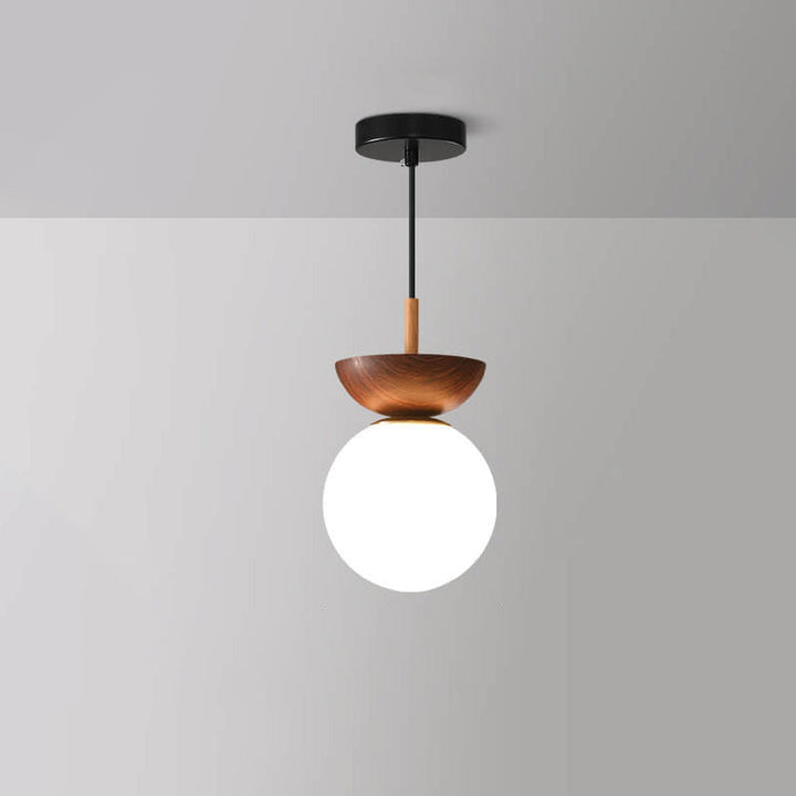 Modern Minimalist Glass Iron Orb 1-Light Semi-Flush Mount Light/Pendant Lamp for Bed Room-Orizon Depot