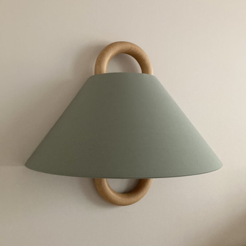 Modern Original Wooden Pleated Semi-Circle 1-Light Wall Sconce Lamp