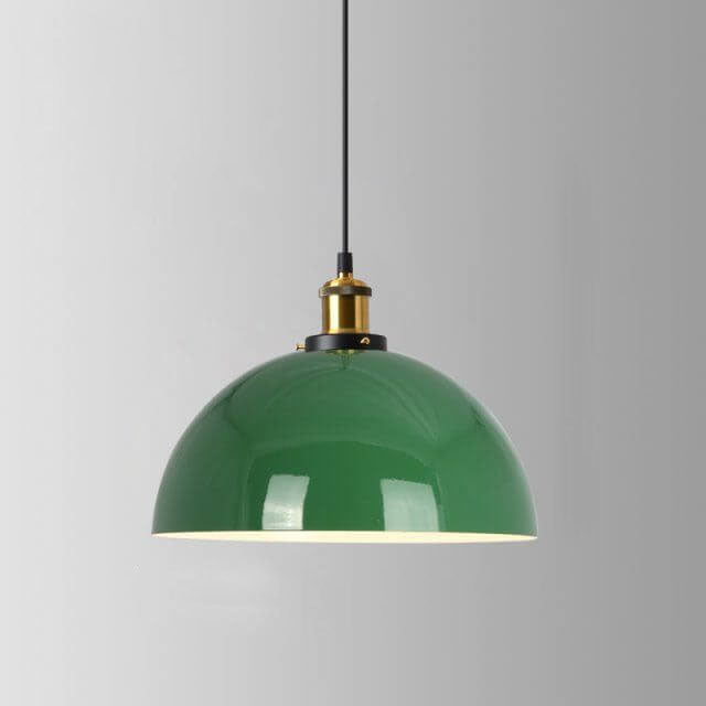 Industrial Vintage Green Iron Dome Pendant Light-Orizon Depot