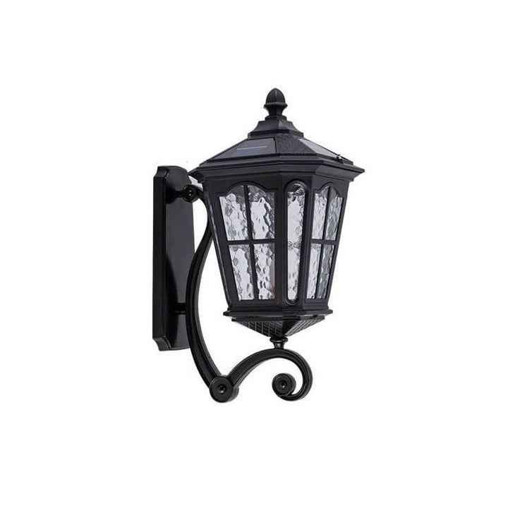 European Solar Outdoor Lantern Aluminum Glass Waterproof 1-Light Wall Sconce Lamp for Elegant Exteriors-Orizon Depot