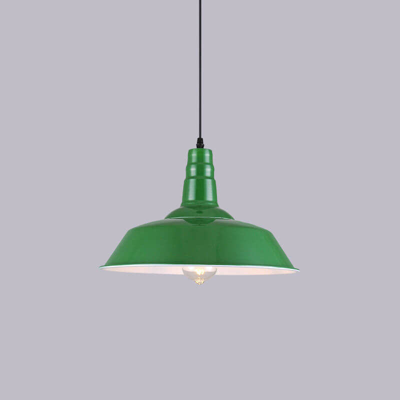 Industrial Vintage Green Iron Dome Pendant Light-Orizon Depot