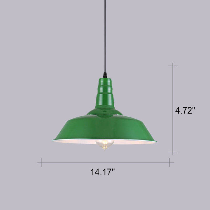 Industrial Vintage Green Iron Dome Pendant Light-Orizon Depot
