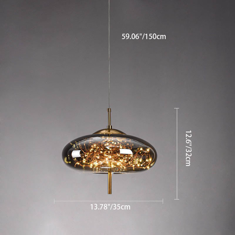 Scandinavian Cylinder Oval Glass Pendant Light for Bedroom-Orizon Depot