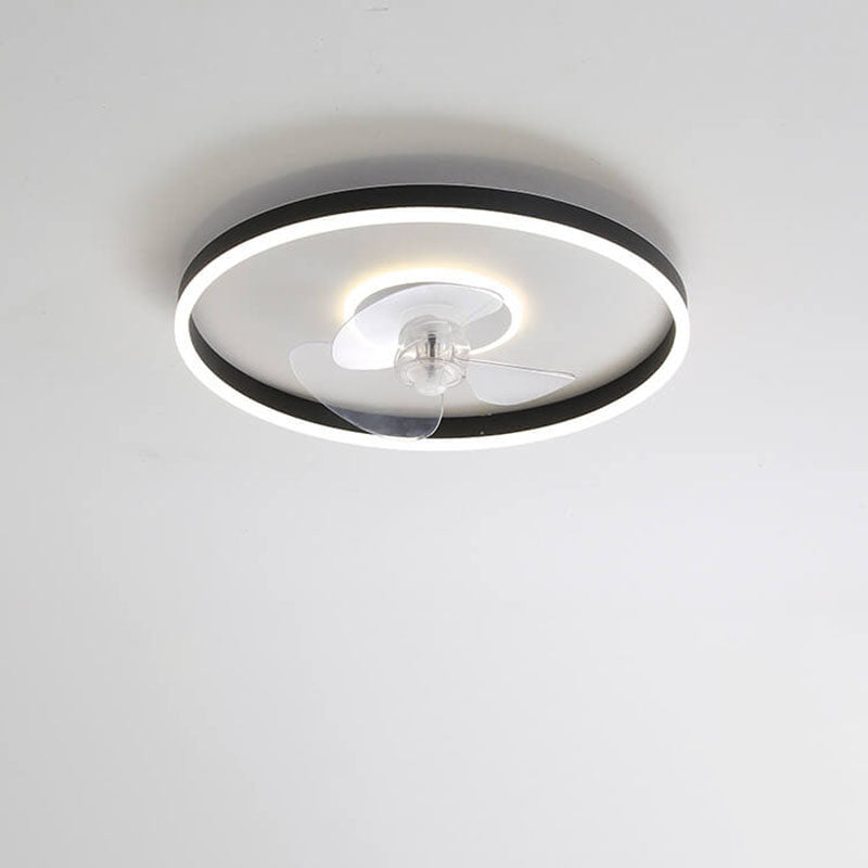 Nordic Simplistic Round Invisible LED Flush Mount Ceiling Fan Light