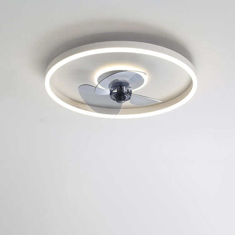 Nordic Simplistic Round Invisible LED Flush Mount Ceiling Fan Light