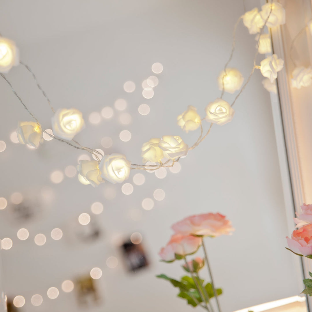 30 LED Warm White Rose Fairy Lights for Home Decor-Orizon Depot