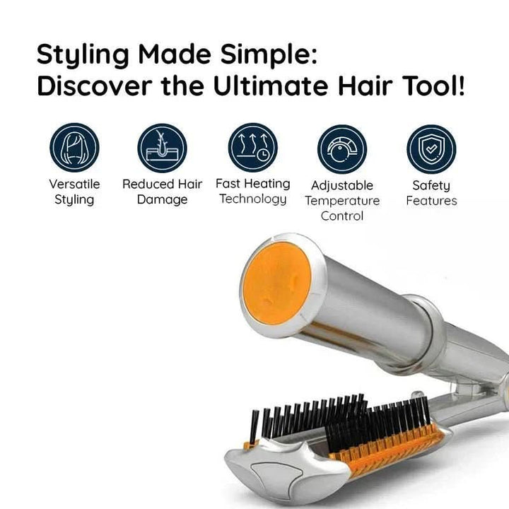 2-in-1 Rotating Hair Brush for Effortless Styling and Smoothing-Orizon Depot