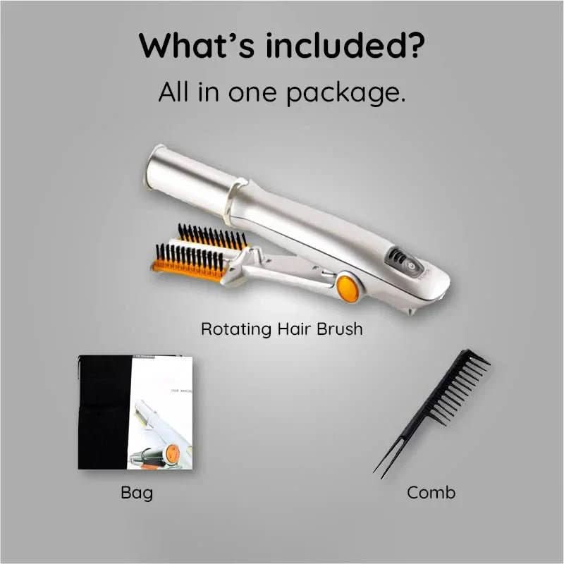 2-in-1 Rotating Hair Brush for Effortless Styling and Smoothing-Orizon Depot