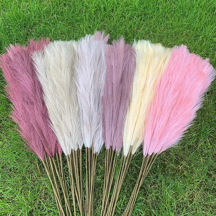 5 Pieces 100 cm Artificial Pampas Grass Dried Flower Bouquet for Home Decor-Orizon Depot