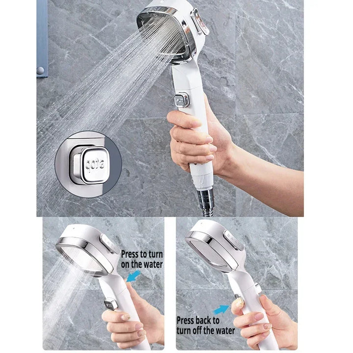 Water-Saving High Pressure Shower Head with 3 Adjustable Modes