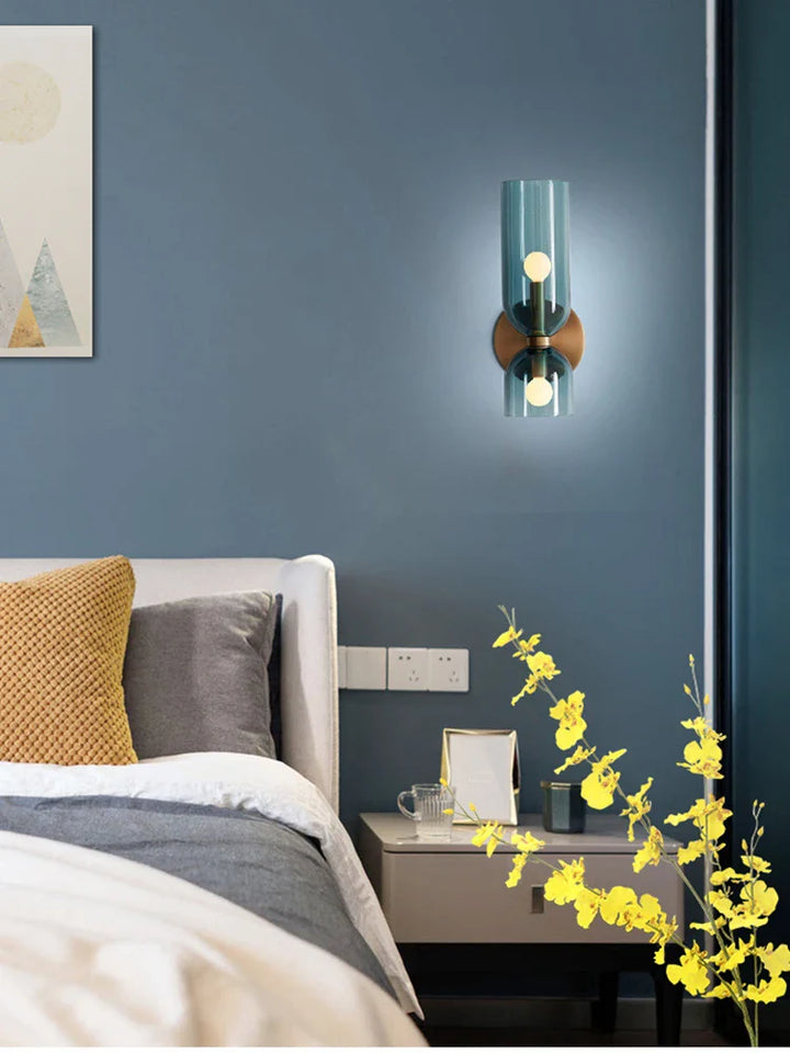 Smoked Tube Design Nordic Glass Wall Light Fixture