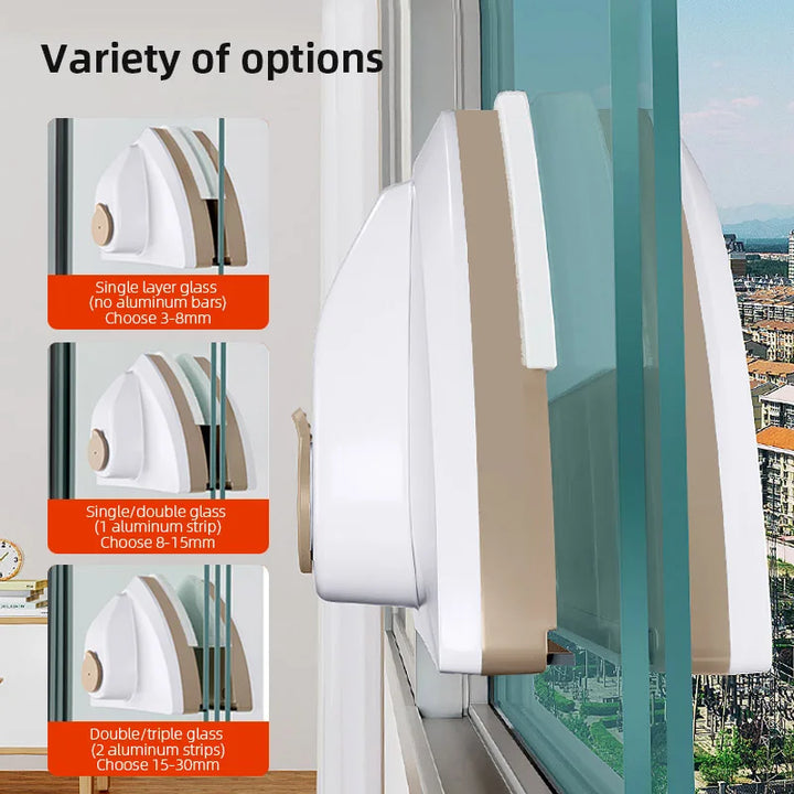 Magnetic Glass Window Cleaning Tool with Double-layer Wiper for Home