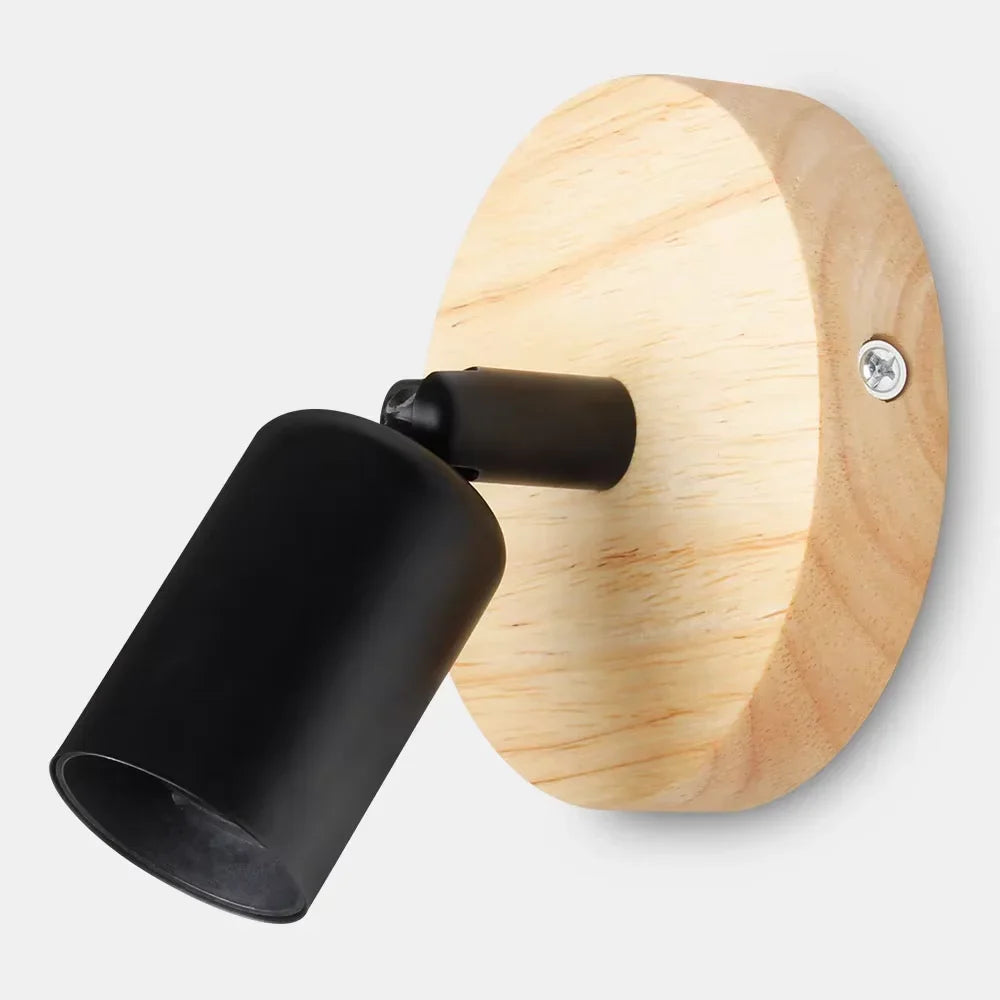 Vintage Retro Adjustable Wall Lamp | Wooden and Metal Sconce