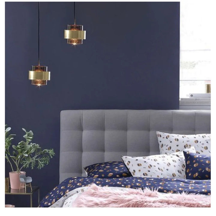 Modern Brass Cylinder Pendant Light | Nordic Glass Design