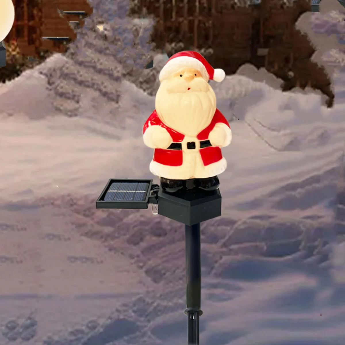 Christmas's Outdoor Solar Santa Claus & Snowman Lawn Light Decor