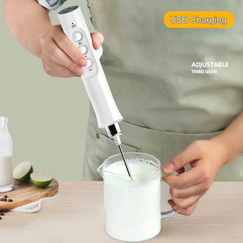3-in-1 Rechargeable Electric Milk Frother & Drink Mixer-Orizon Depot