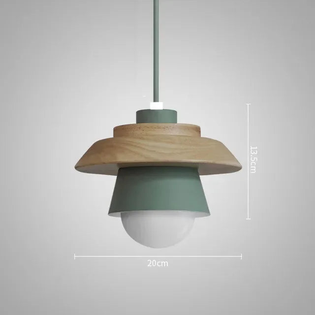 Colorful Macaron Design Nordic Wood Pendant Light