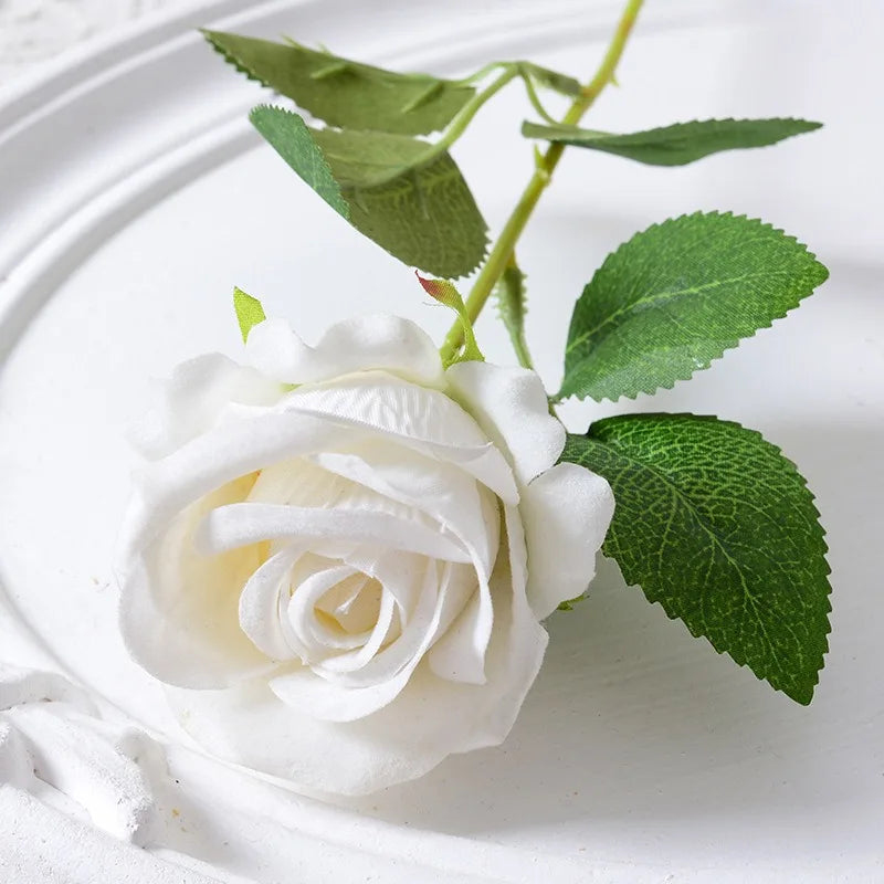 Realistic Velvet Silk Rose Bouquet - 20 Pieces-Orizon Depot